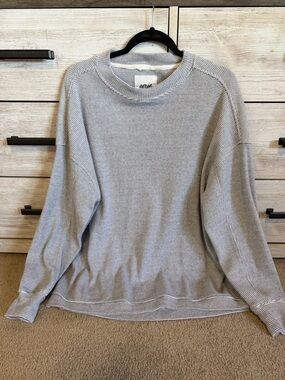 Aerie Oversized Getaway Waffle Sweatshirt Pullover Small